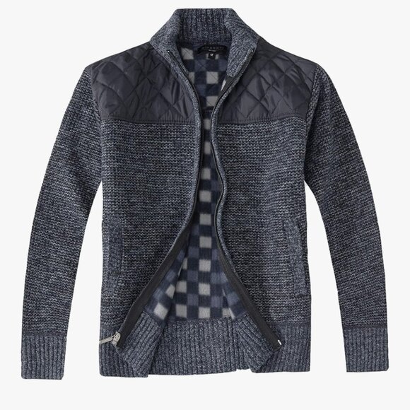 Gioberti Boy's Knitted Full Zip Cardigan Sweater with Soft Brushed Flannel Linin - Picture 1 of 10